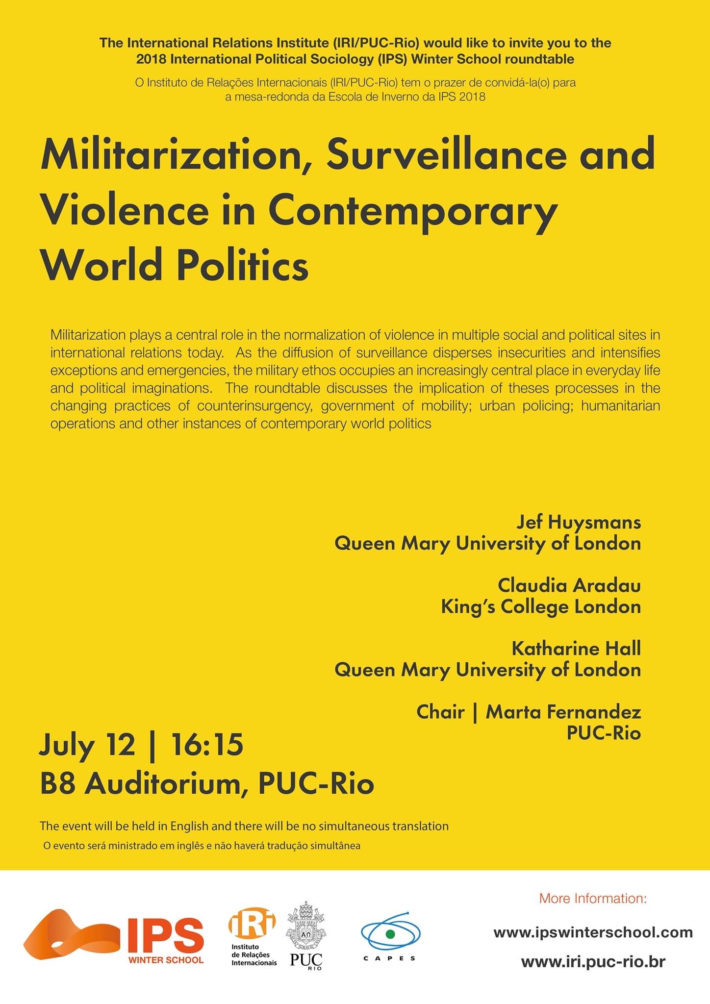 Militarization, Surveillance and Violence in Contemporary World Politics