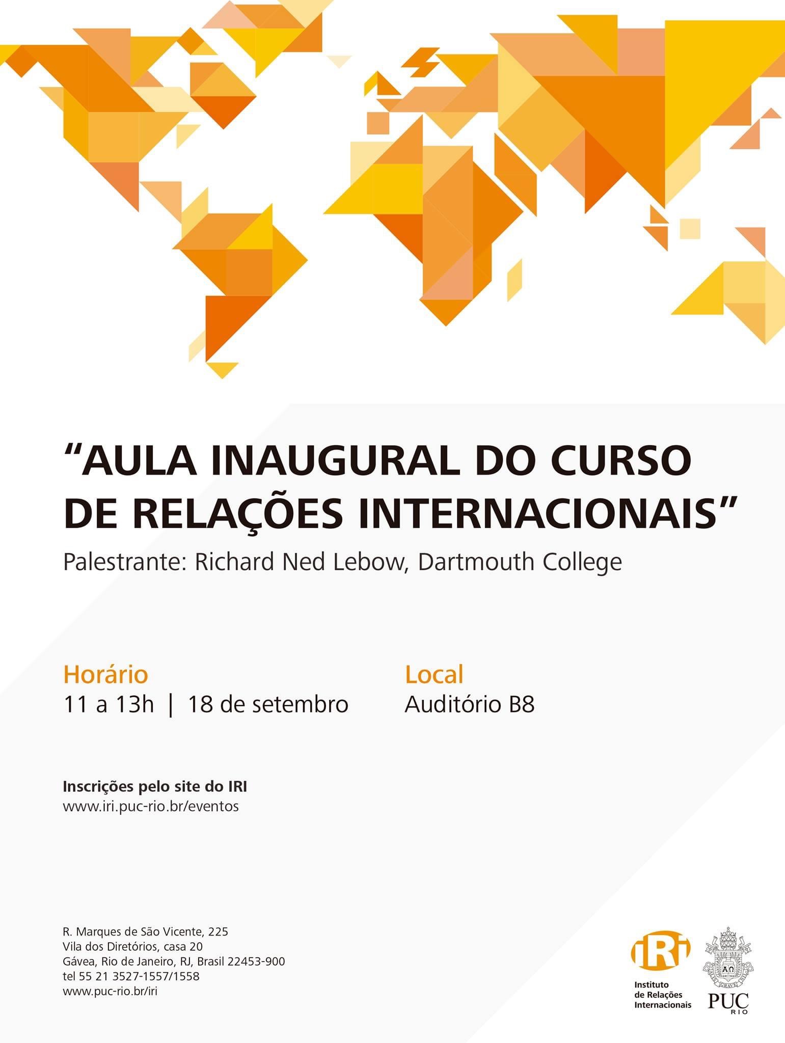 Aula Inaugural com Prof. Richard Ned Lebow