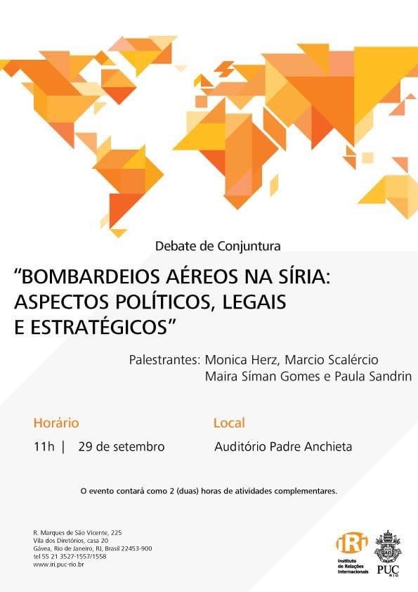 Bombardeios aéreos na Síria: aspectos políticos, legais e estratégicos