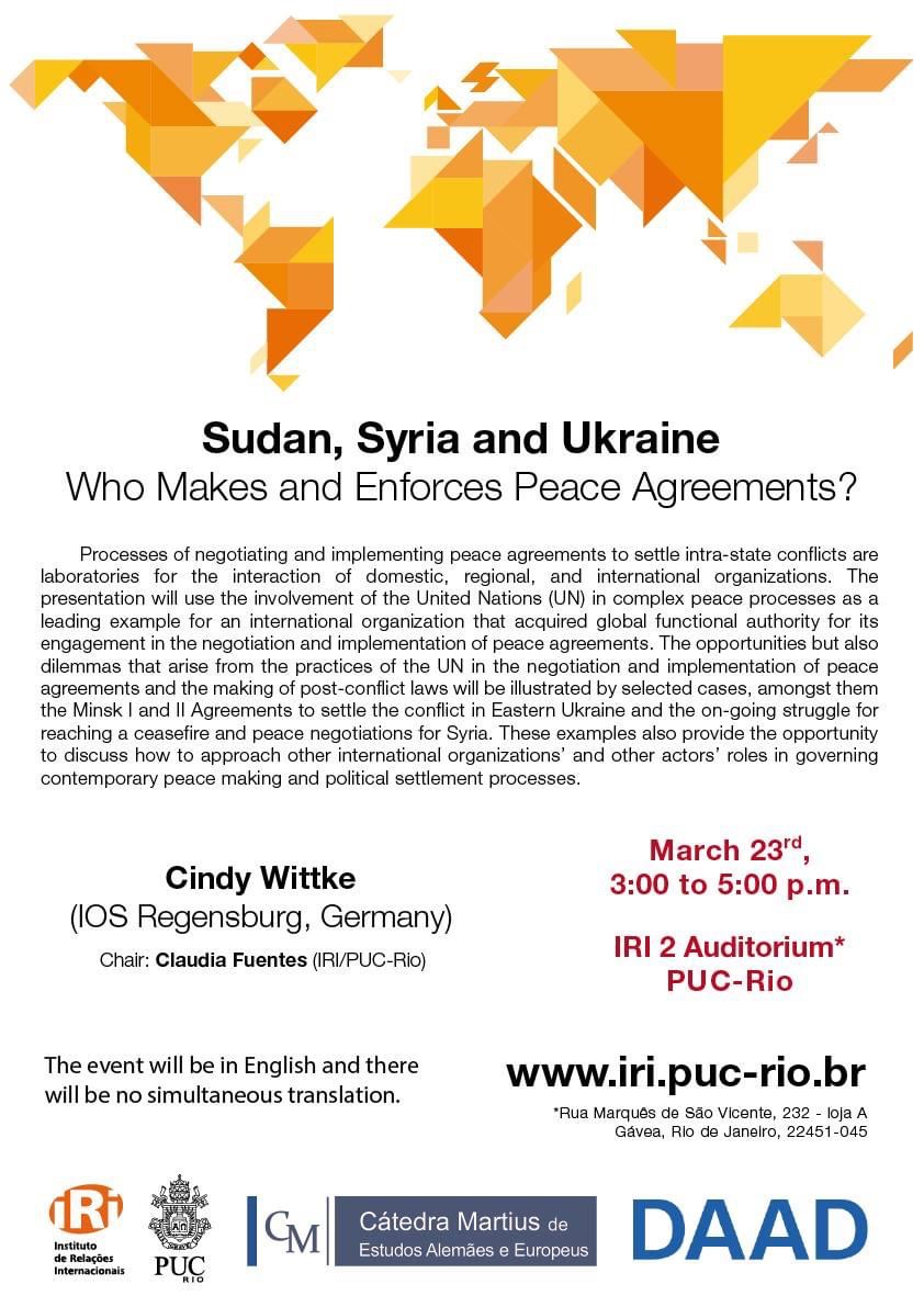 Sudan, Syria, and Ukraine: Who Makes and Enforces Peace Agreements?