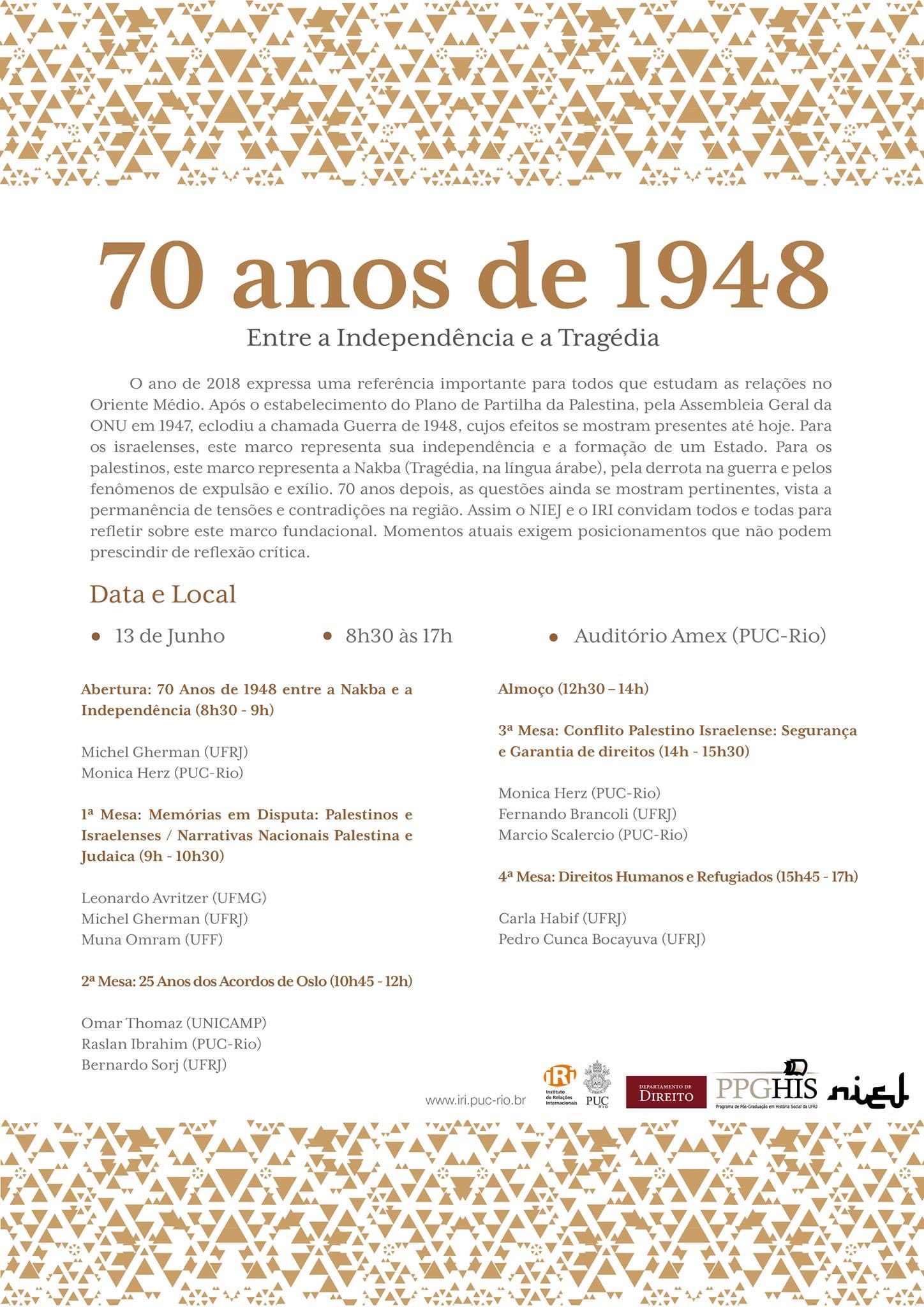 70 anos de 1948: Entre a Independência e a Tragédia