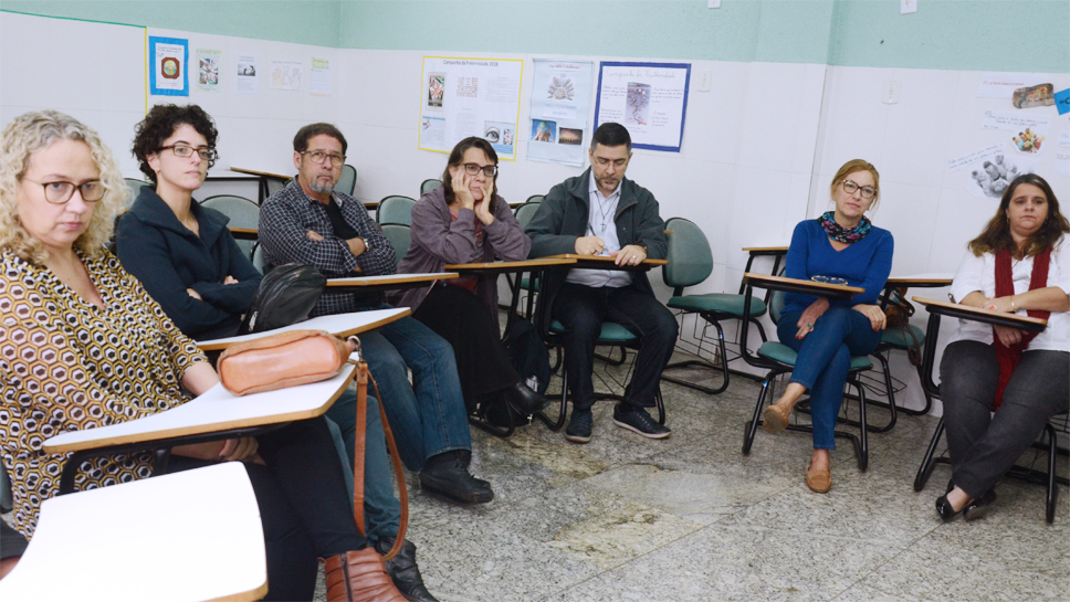 Andrea Gil e Marta Fernández participam de palestra sobre violência e poder no Polo Caxias