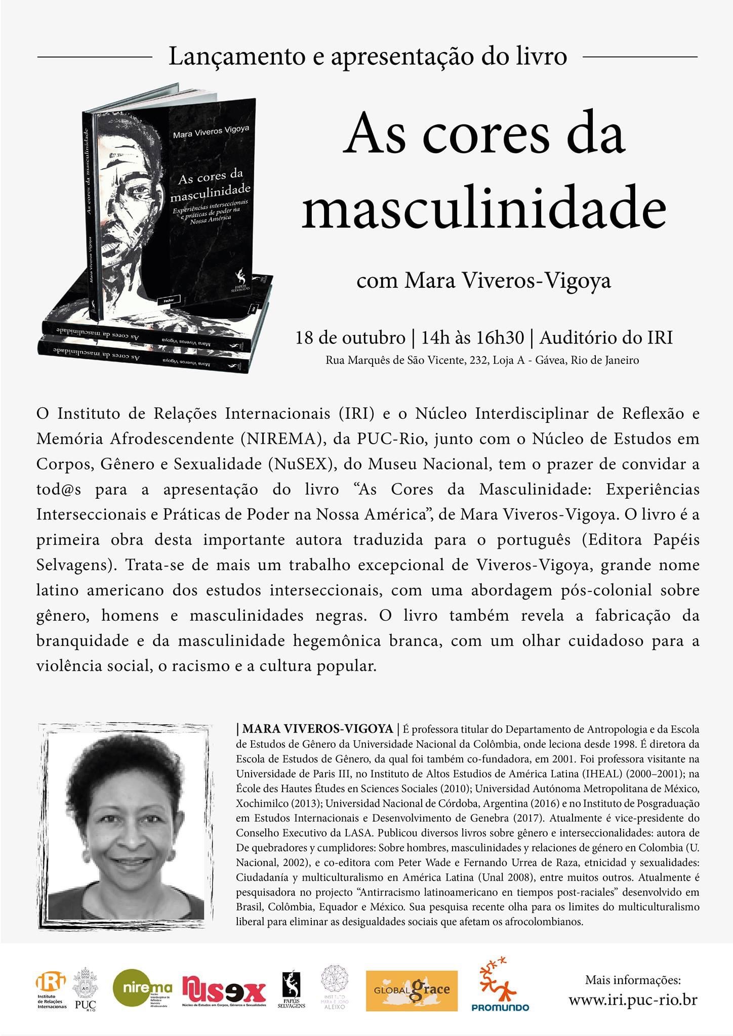 Lançamento do Livro “As Cores da Masculinidade”, de Mara Viveros-Vigoya