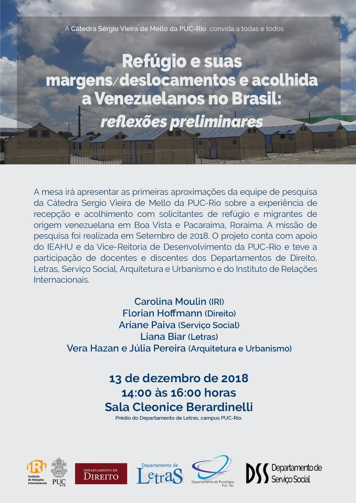 Refúgio e suas margens/deslocamentos e acolhida a Venezuelanos no Brasil: reflexões preliminares