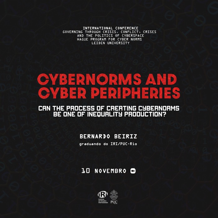 Aluno da graduação apresenta trabalho na conferência internacional “Governing through crisis. Conflict, crises and the politics of cyberspace”