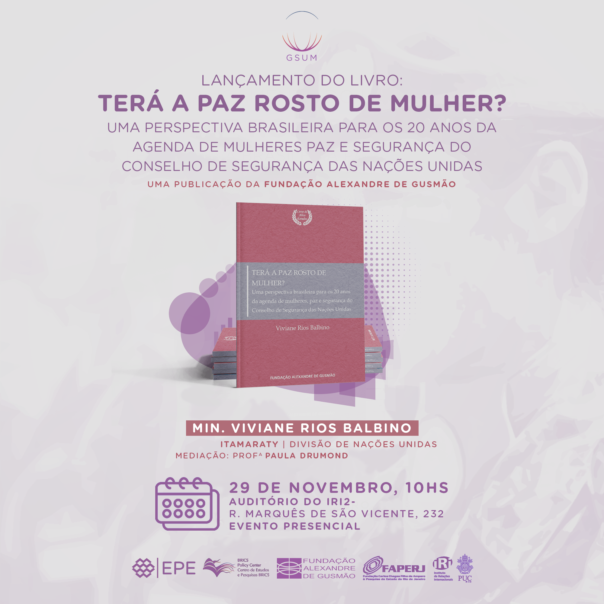 Lançamento: Terá a paz rosto de mulher?