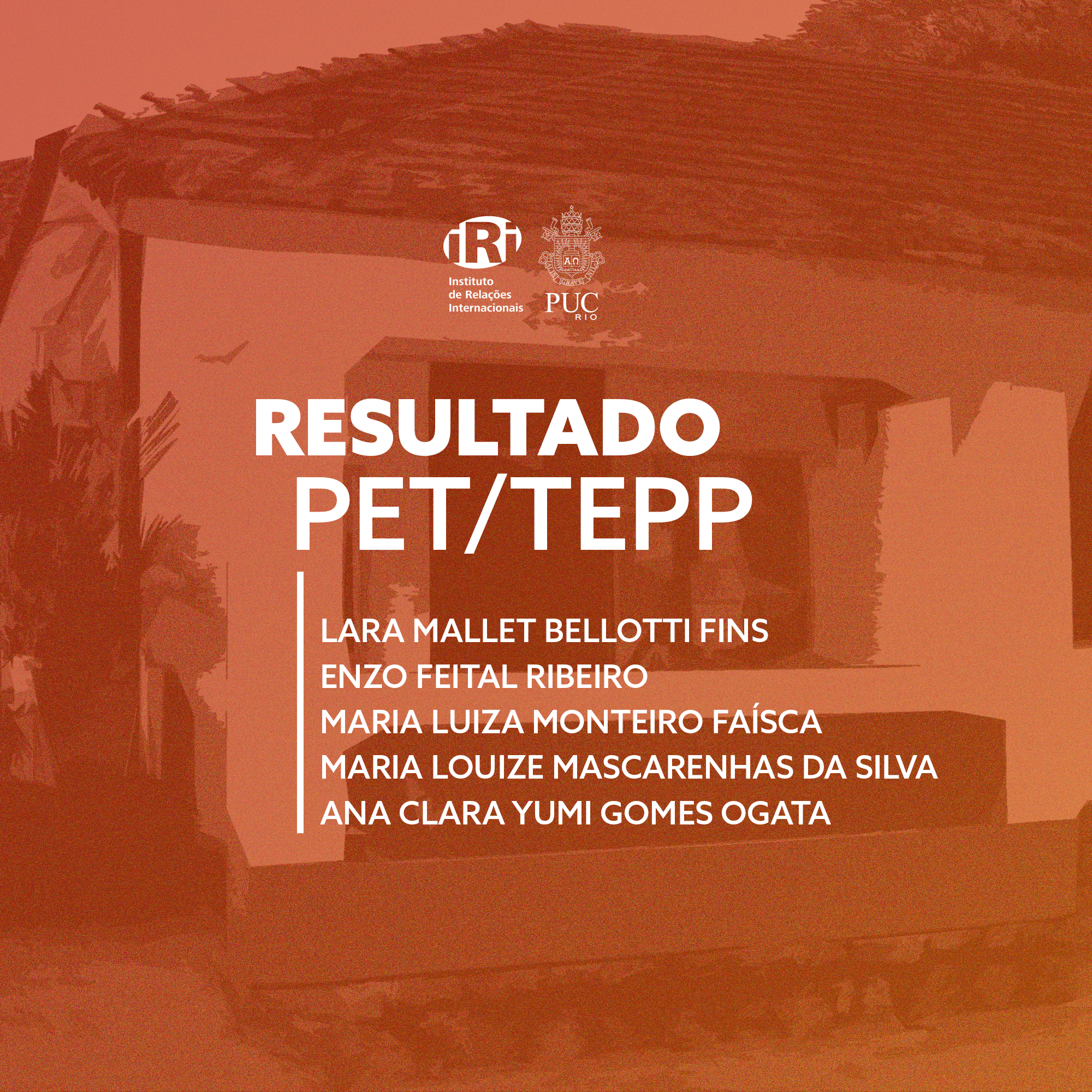 Resultado do processo seletivo PET/TEPP 2023.1