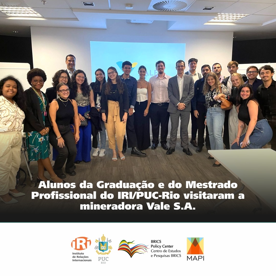 Alunos da Graduação e do Mestrado Profissional do IRI/PUC-Rio visitaram a mineradora Vale S.A.