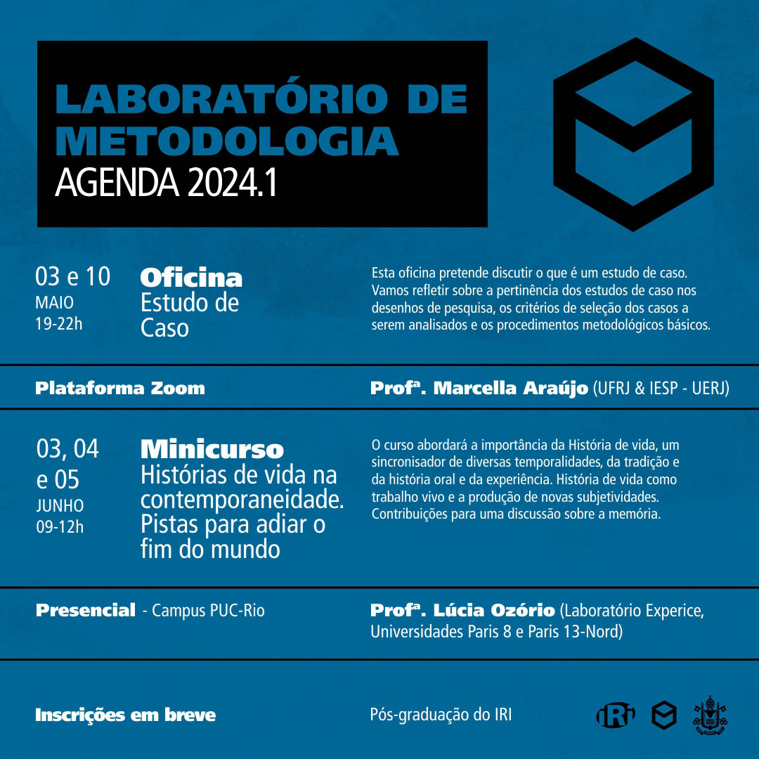 LabMet/IRI PUC-Rio anuncia sua agenda para o 1º semestre de 2024